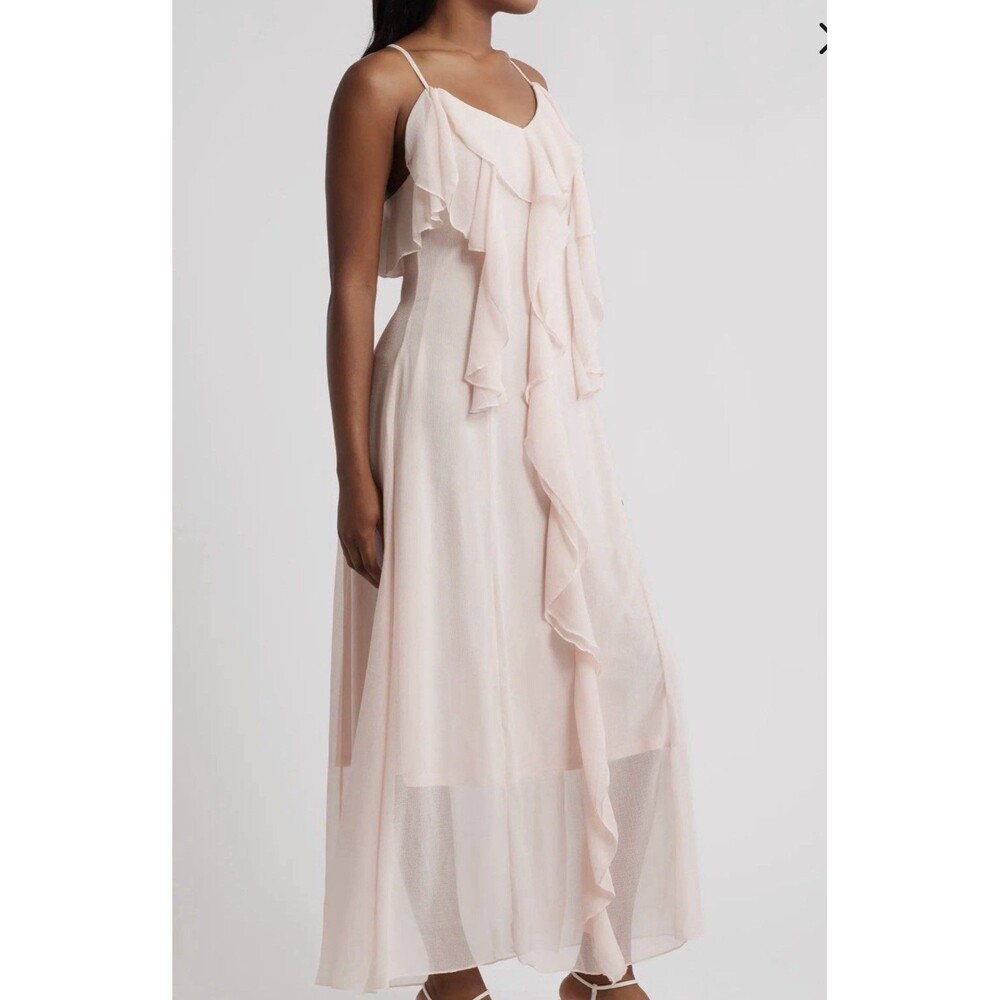 Vero Moda Women Camille Ruffle Detail Slipdress Size Medium New With Flaw Blue - Picture 4 of 8